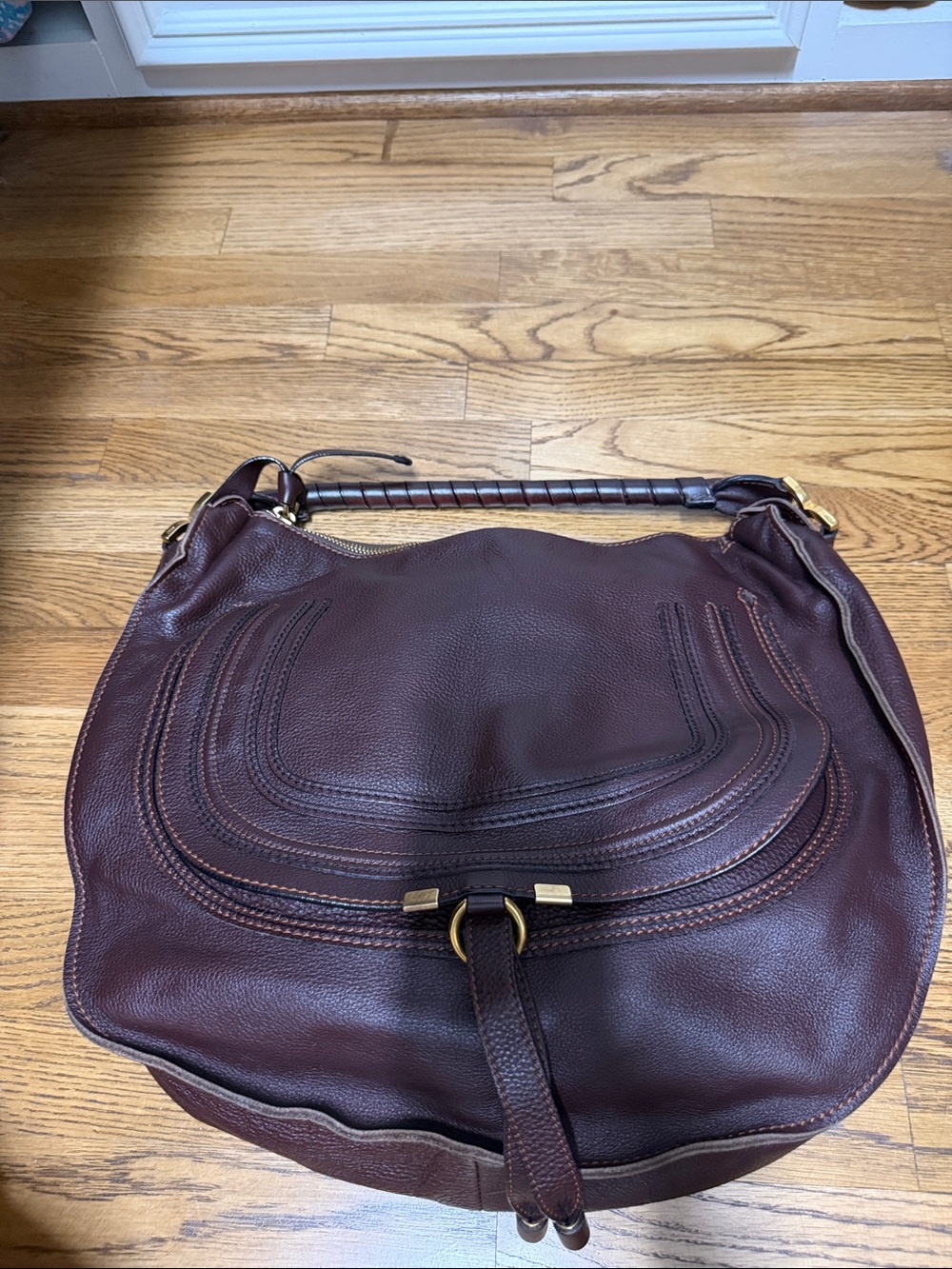 Chloe Women's Leather Hobo Bag in Deep brown
